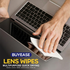 Lens wipes cleaning eyeglasses and camera lenses
