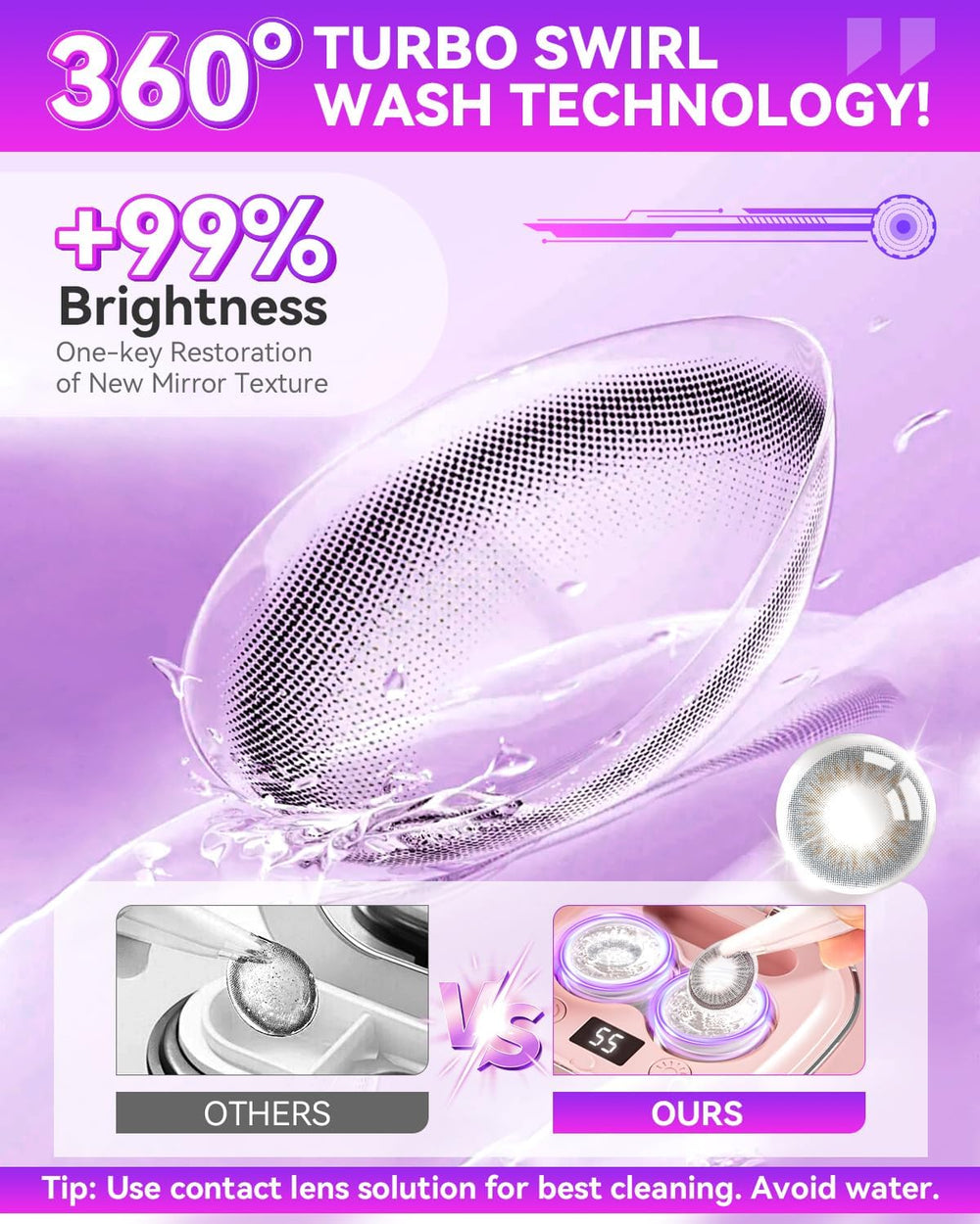 Integrated lighted makeup mirror for easy lens wear