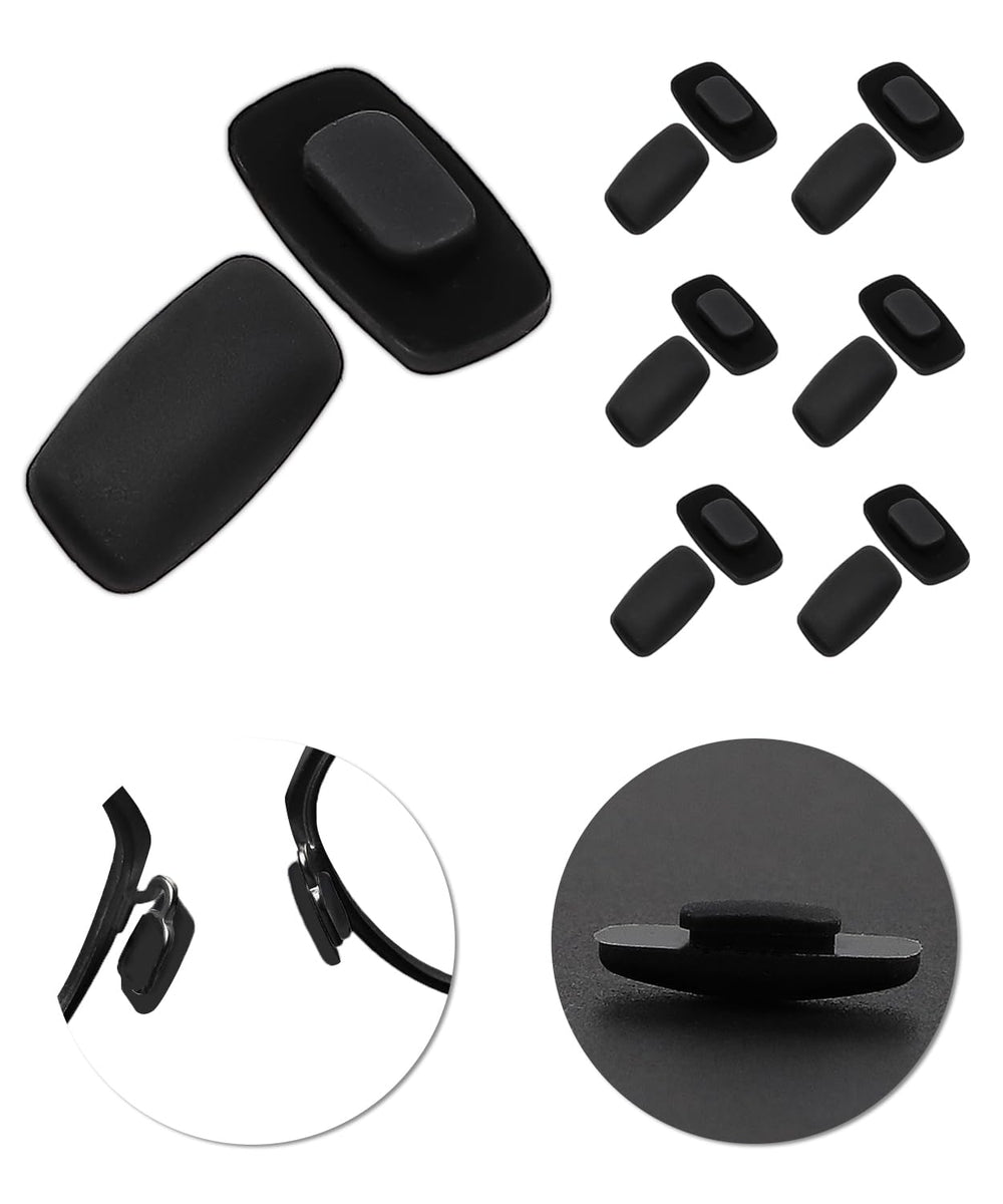 Six pairs of black nose pads compatible with Costa Del Mar sunglasses including South Point, Shipmaster, Seven Mile, Paloma, Peli, Piper, Wingman, Wader and more.