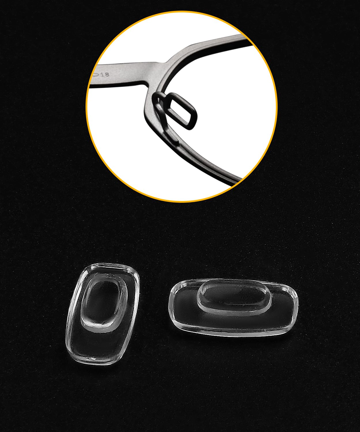 Six transparent nose pads included in the package