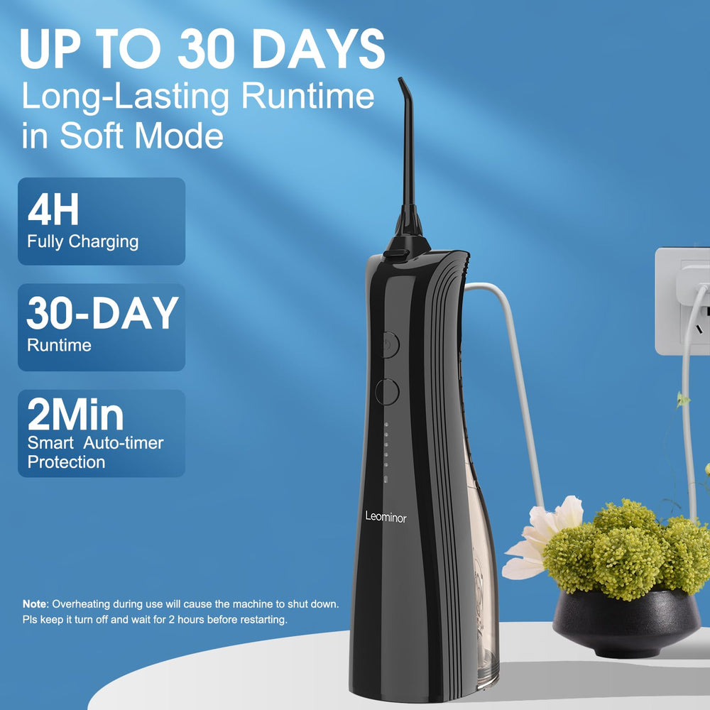 Interchangeable nozzle tips included with flosser