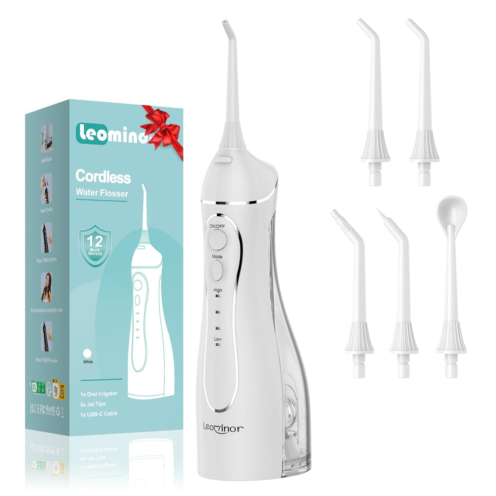 Leominor Water Dental Flosser Pick for Teeth – White