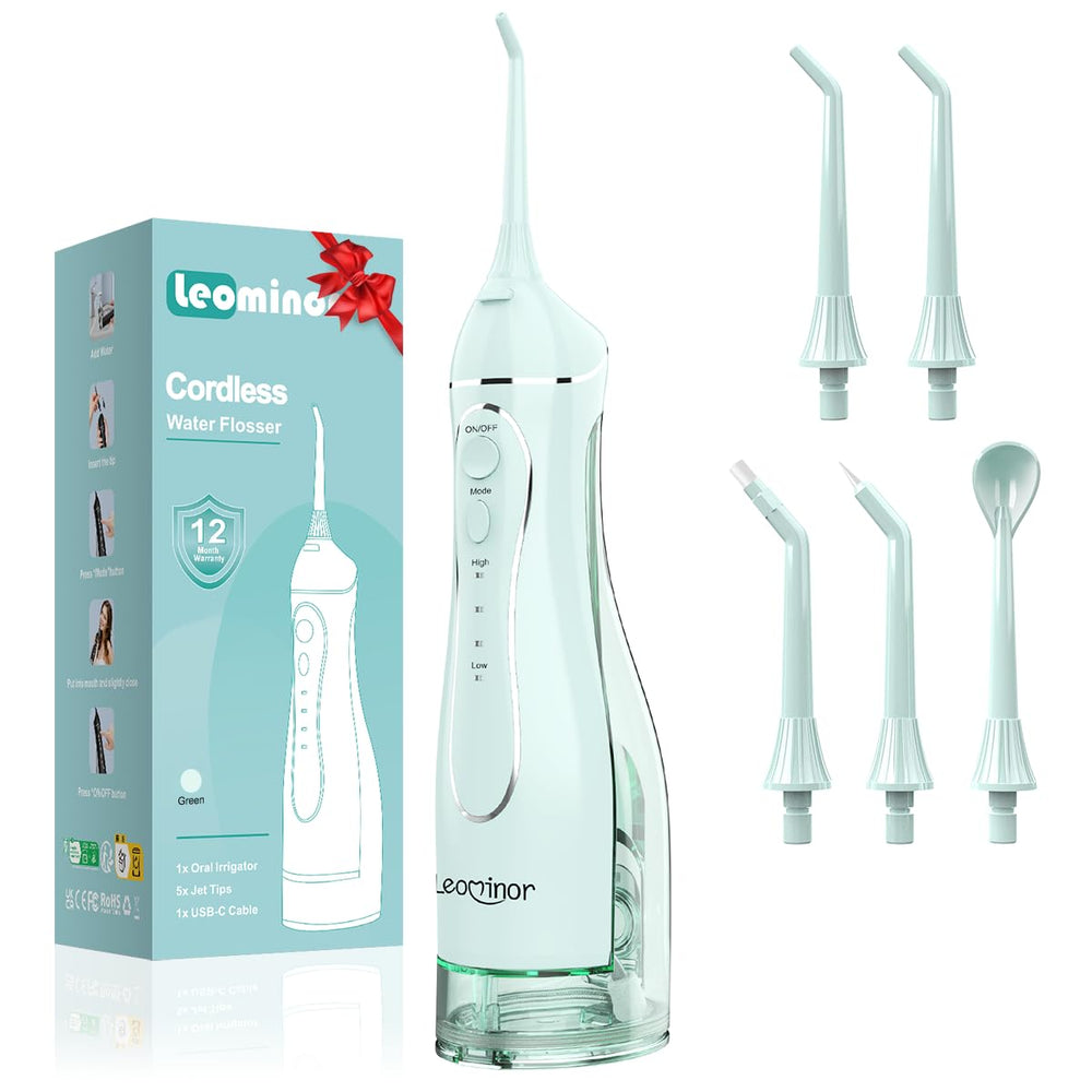 Leominor Water Dental Flosser Green – front view