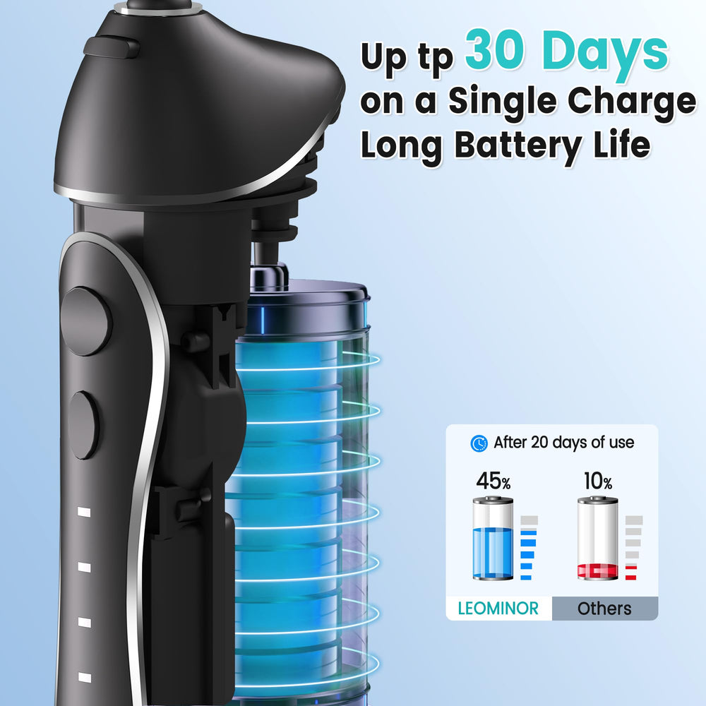 IPX7 waterproof portable flosser in black