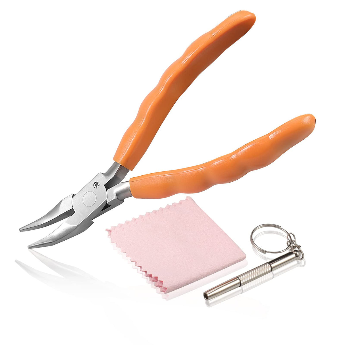 LEONTOOL 6-Inch Bent Nose Pliers with ergonomic wave handle