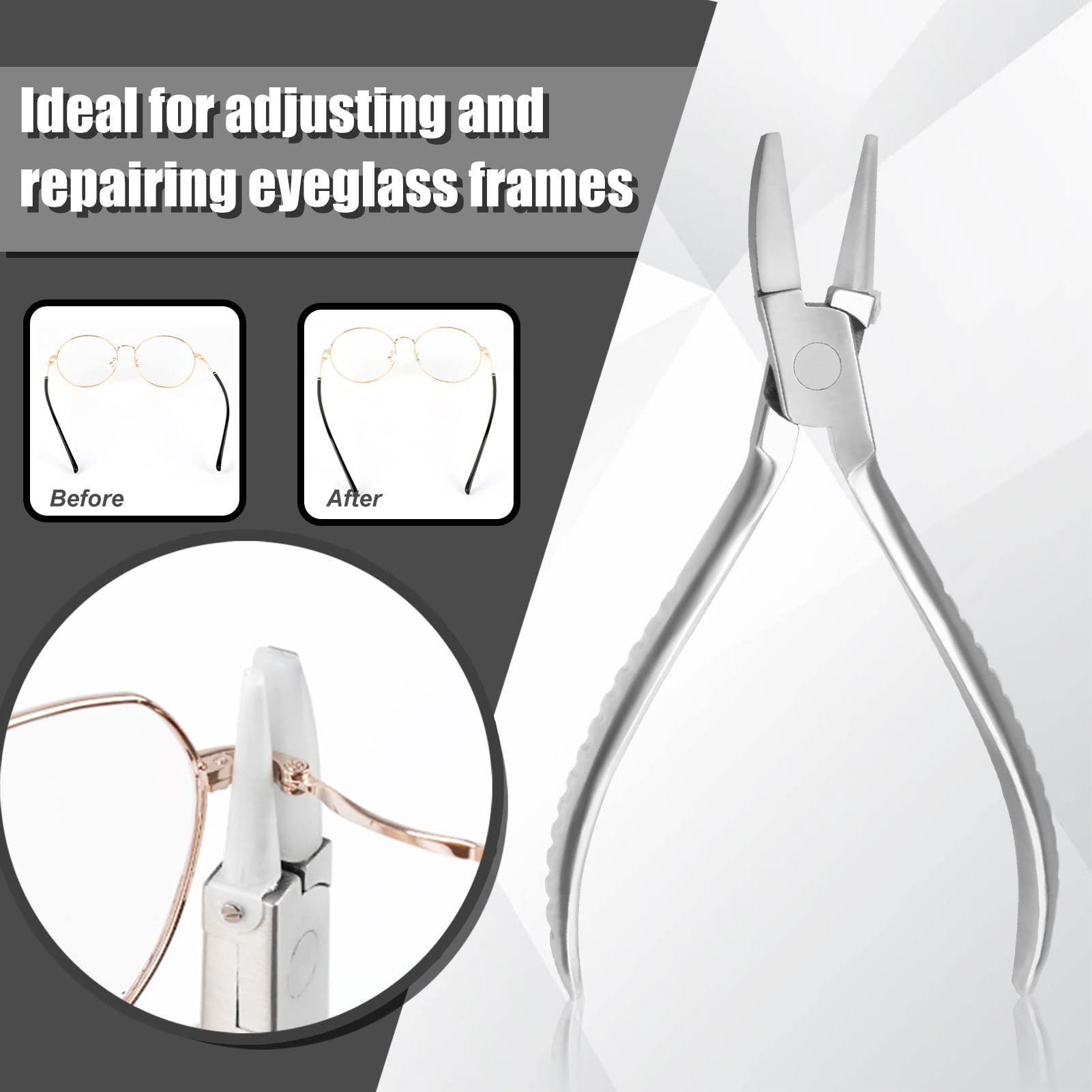 Product includes 1 x half round plier and 1 x mini precision screwdriver