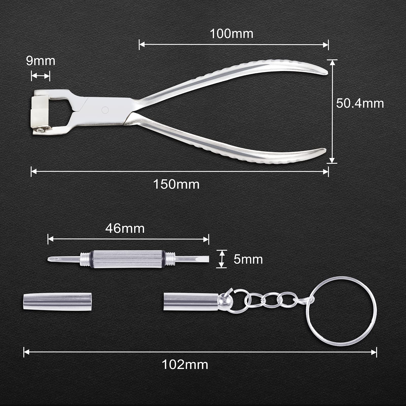 Compact dimensions and tool details for the fitting