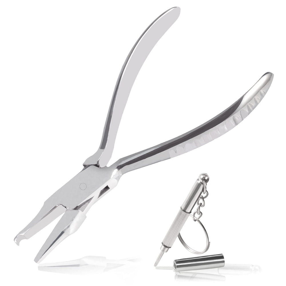 LEONTOOL 6-Inch Nose Pad Pliers with Screwdriver – front view