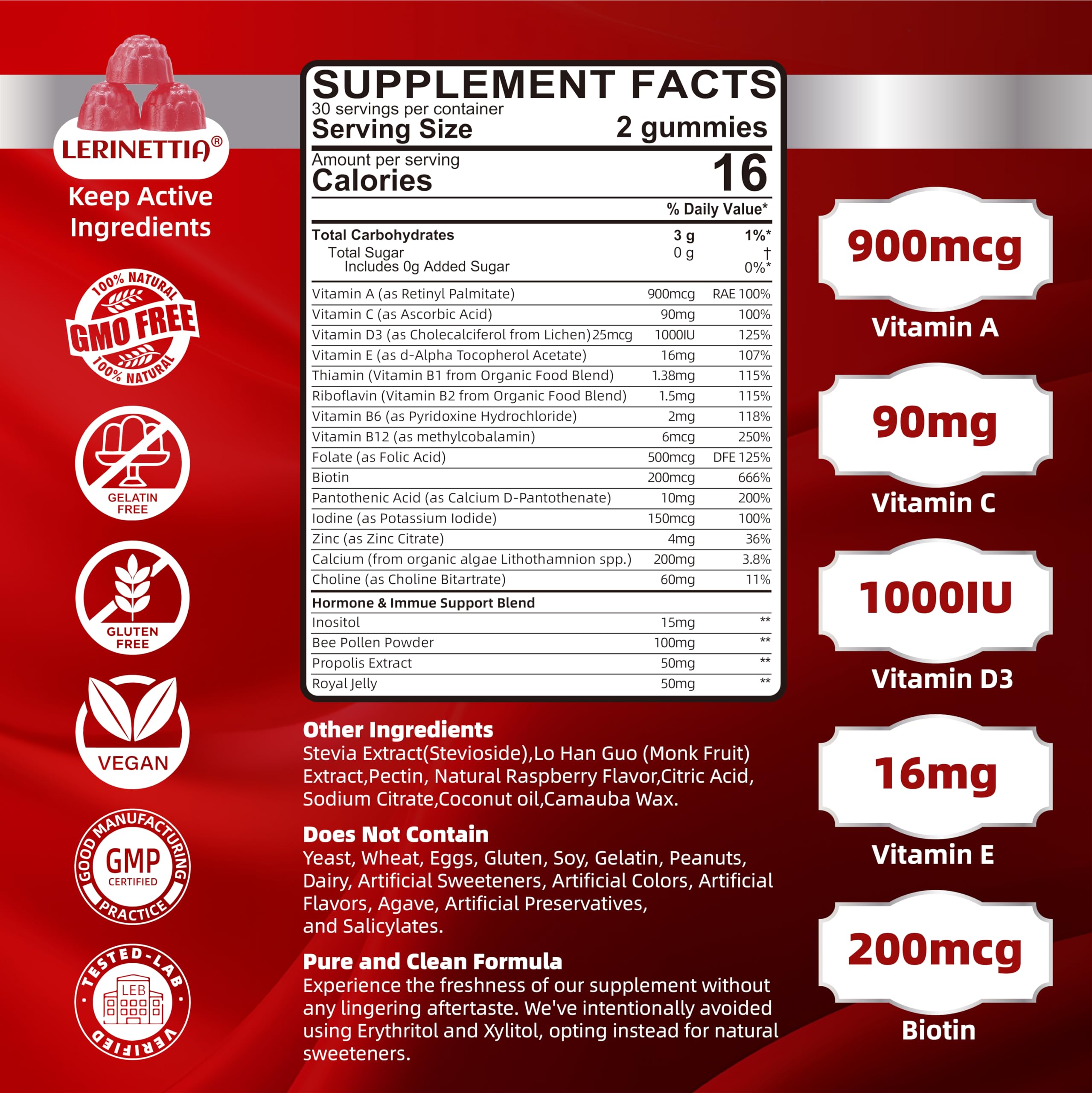 Lerinettia 120-count bottle of women’s multivitamins