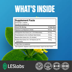 Non-GMO label on LES Labs Cortisol Health packaging