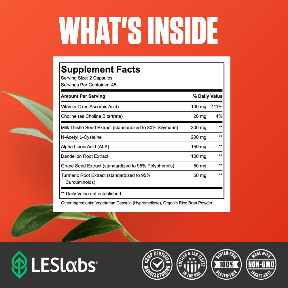 LES Labs Liver Support dandelion extract showcases natural detox pathways for gentle toxin elimination