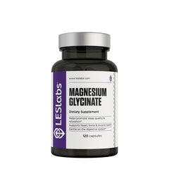 Bottle of LES Labs Magnesium Glycinate 120 capsules