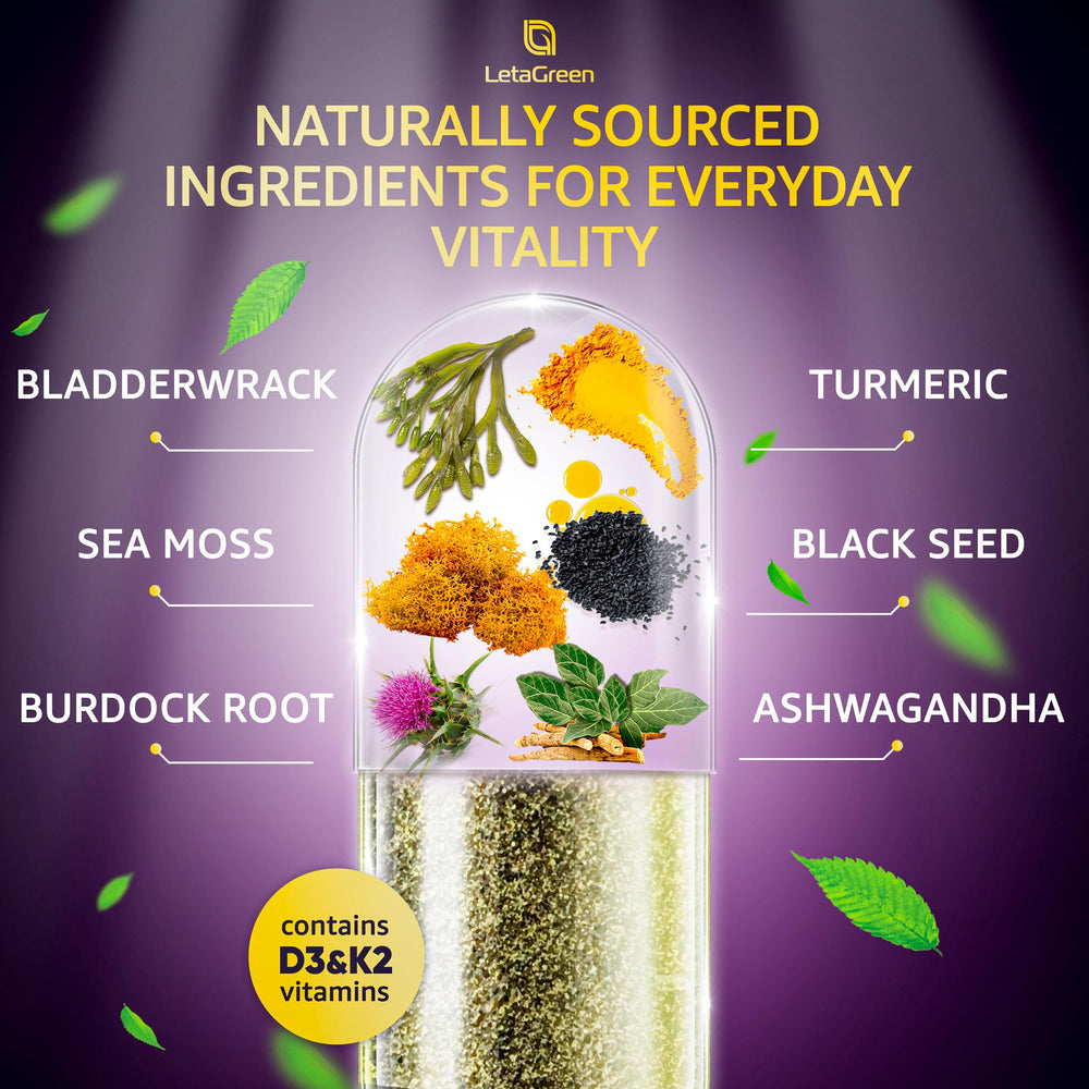 LetaGreen Irish sea moss capsules with seaweed blend