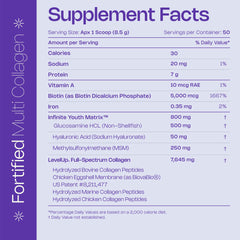 Close-up of LevelUp Multi Collagen powder and scoop