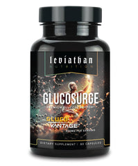 Leviathan GlucoSurge bottle with capsules - front view