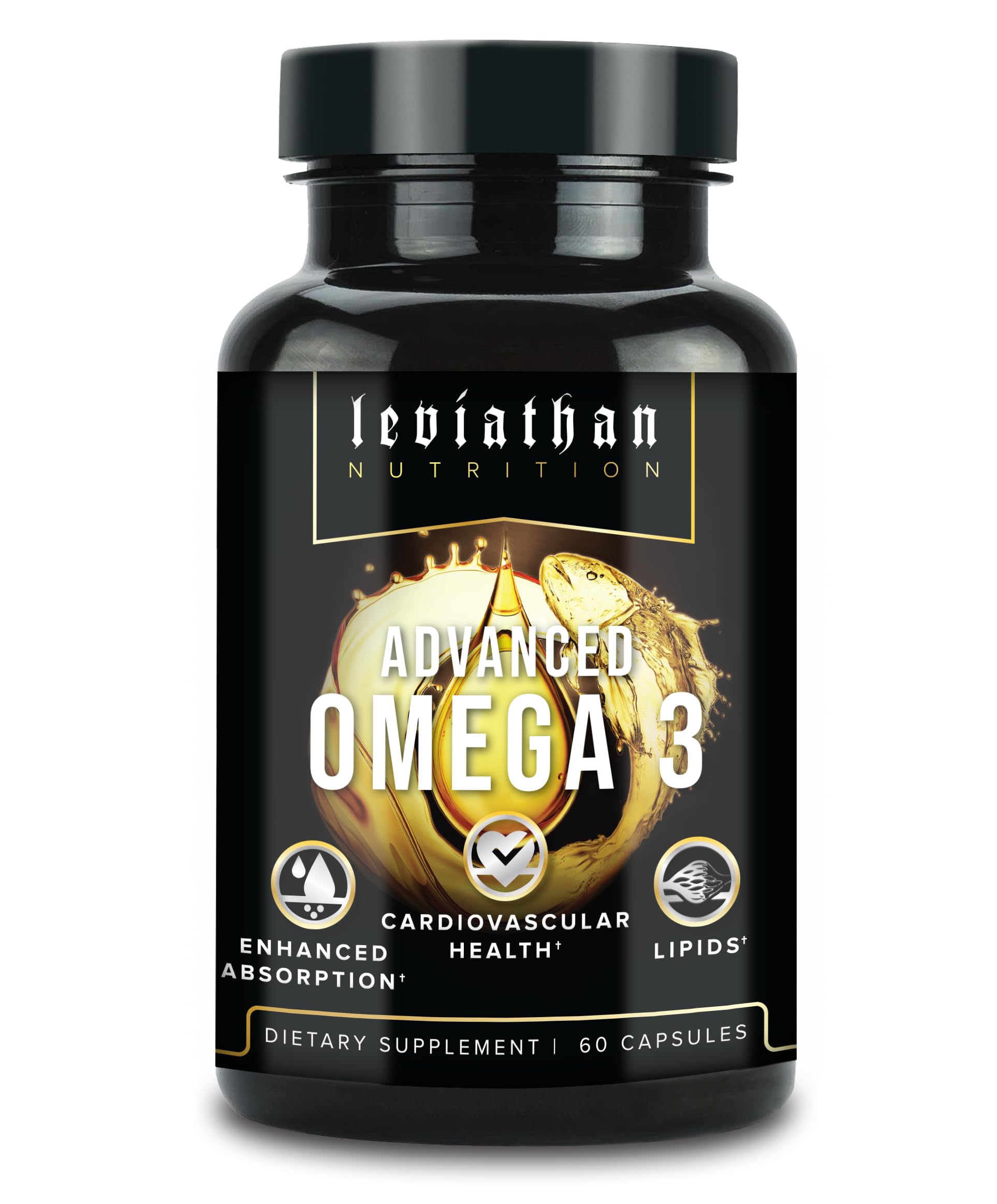 Leviathan Omega-3 Fish Oil Capsules bottle front view