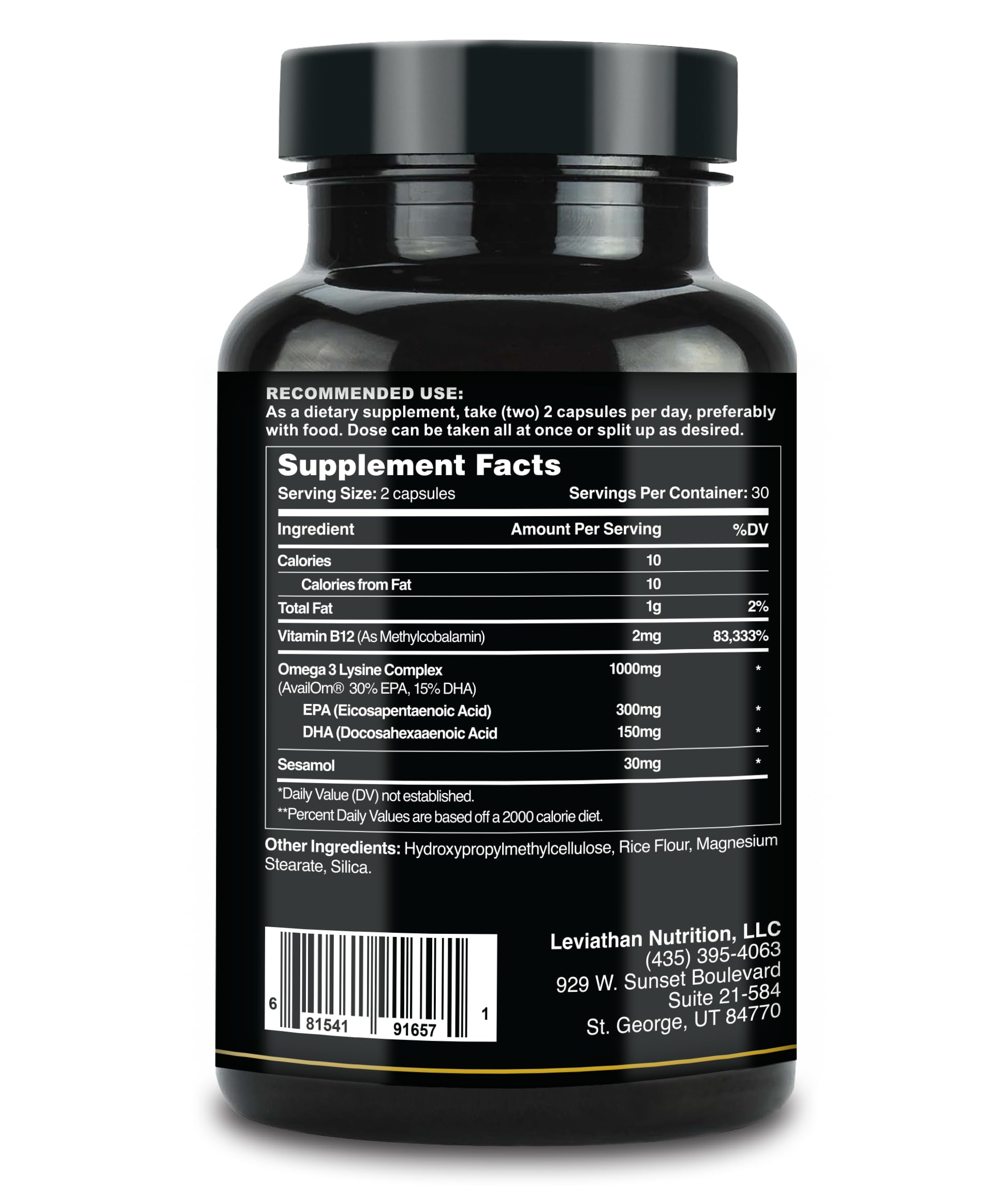 Third-party tested, CGMP USA facility label on bottle