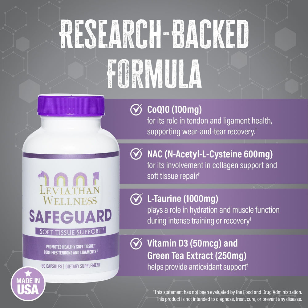 Label highlighting CoQ10, NAC, and L-Taurine