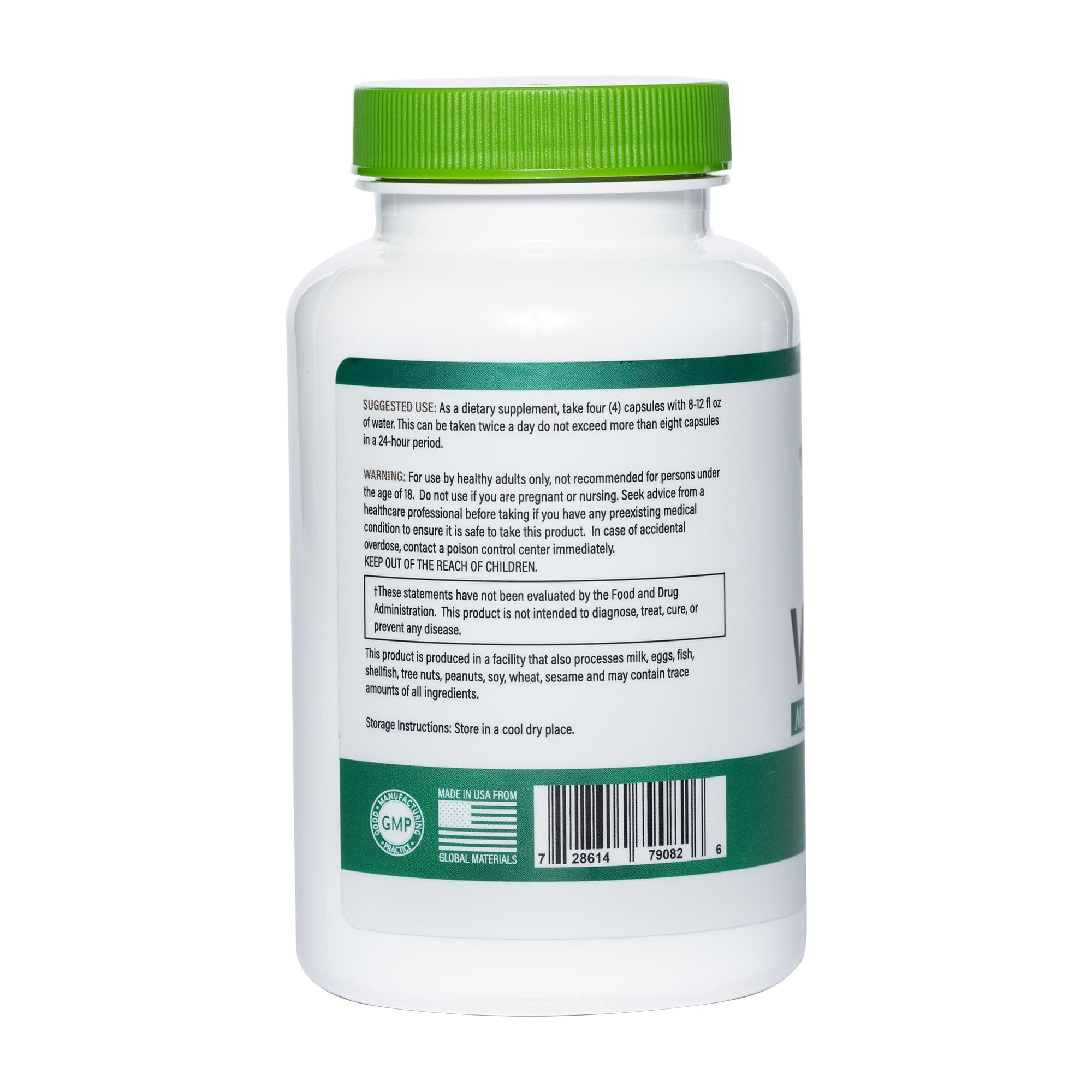 Supplement facts panel for Leviathan Wellness Virility