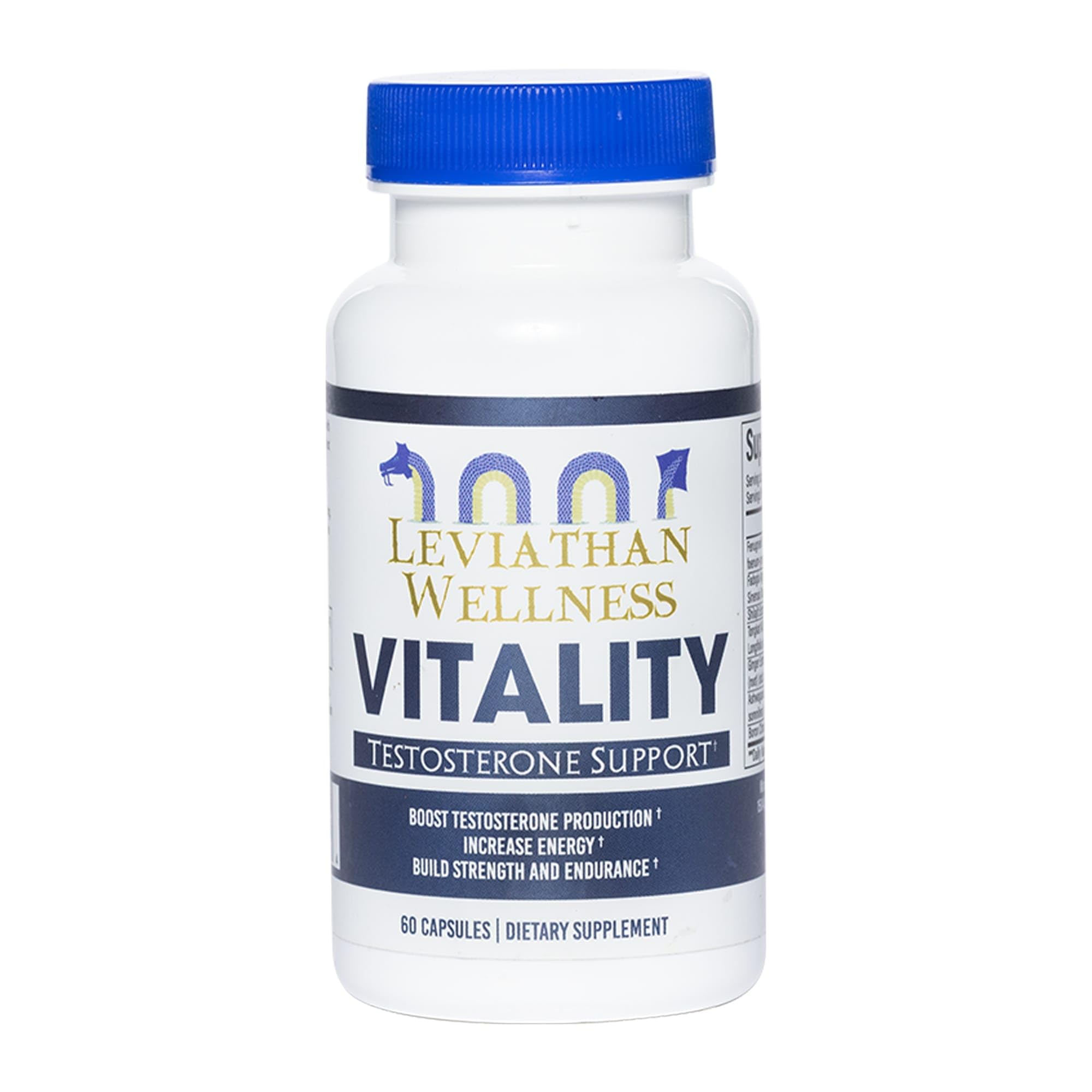 Leviathan Wellness Vitality bottle front shows 30 servings for daily vitality support.