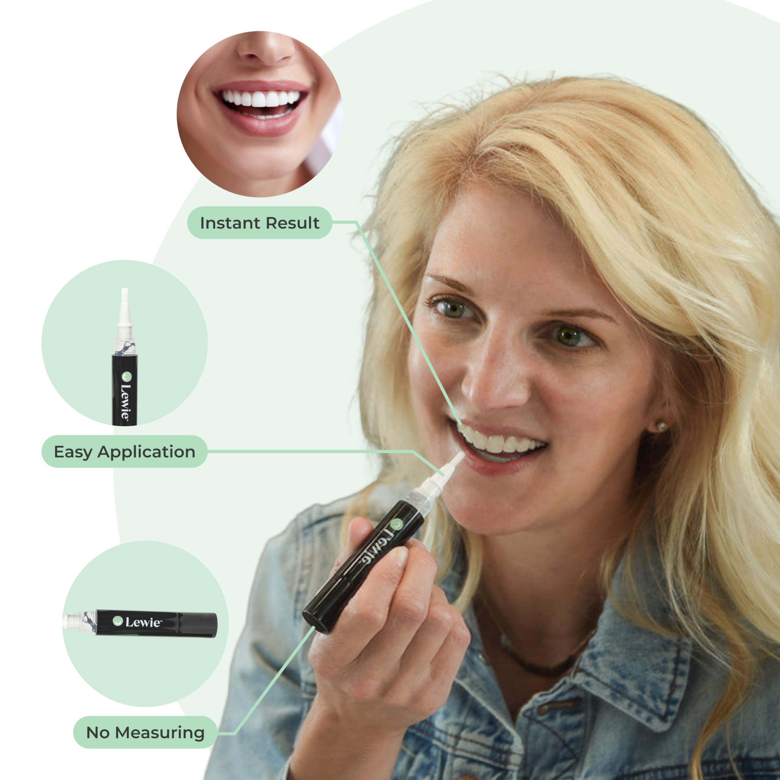 Detail of the dentist-created whitening pen