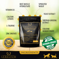 Lexelium weight gainer mixed into kitten meal to support protein absorption