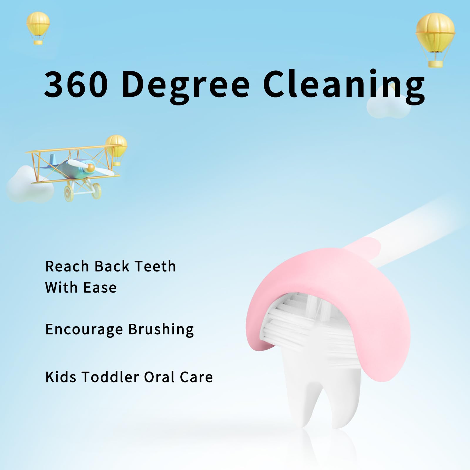 LEYUYO Kids Toothbrush with soft bristles for gentle cleaning