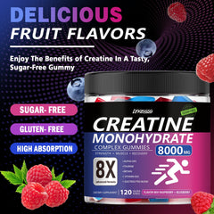 Close-up of sugar-free vegan creatine gummies