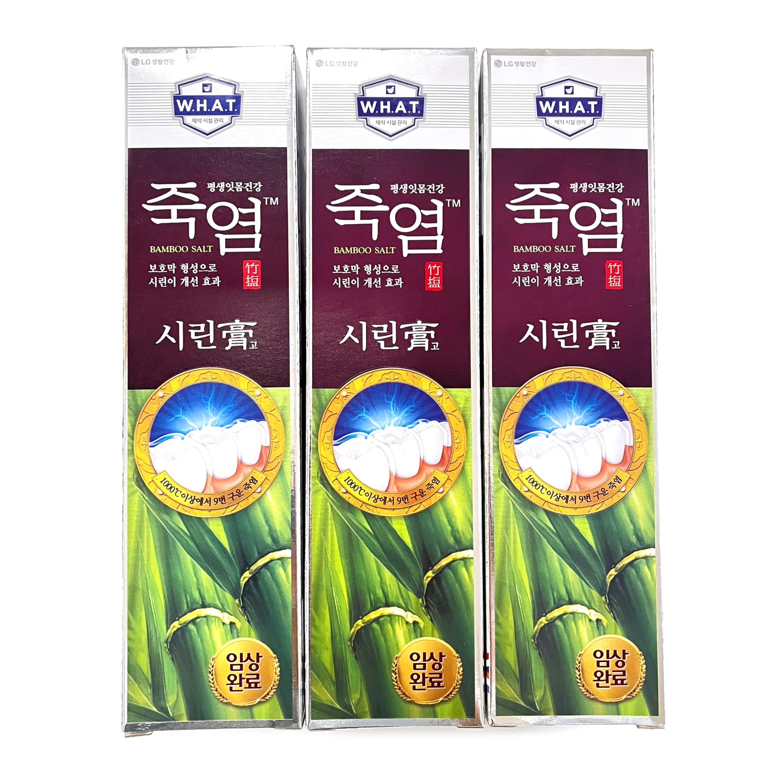 LG Shiringo Bamboo Salt Toothpaste 120g (4.23oz) – 3-count pack, front view