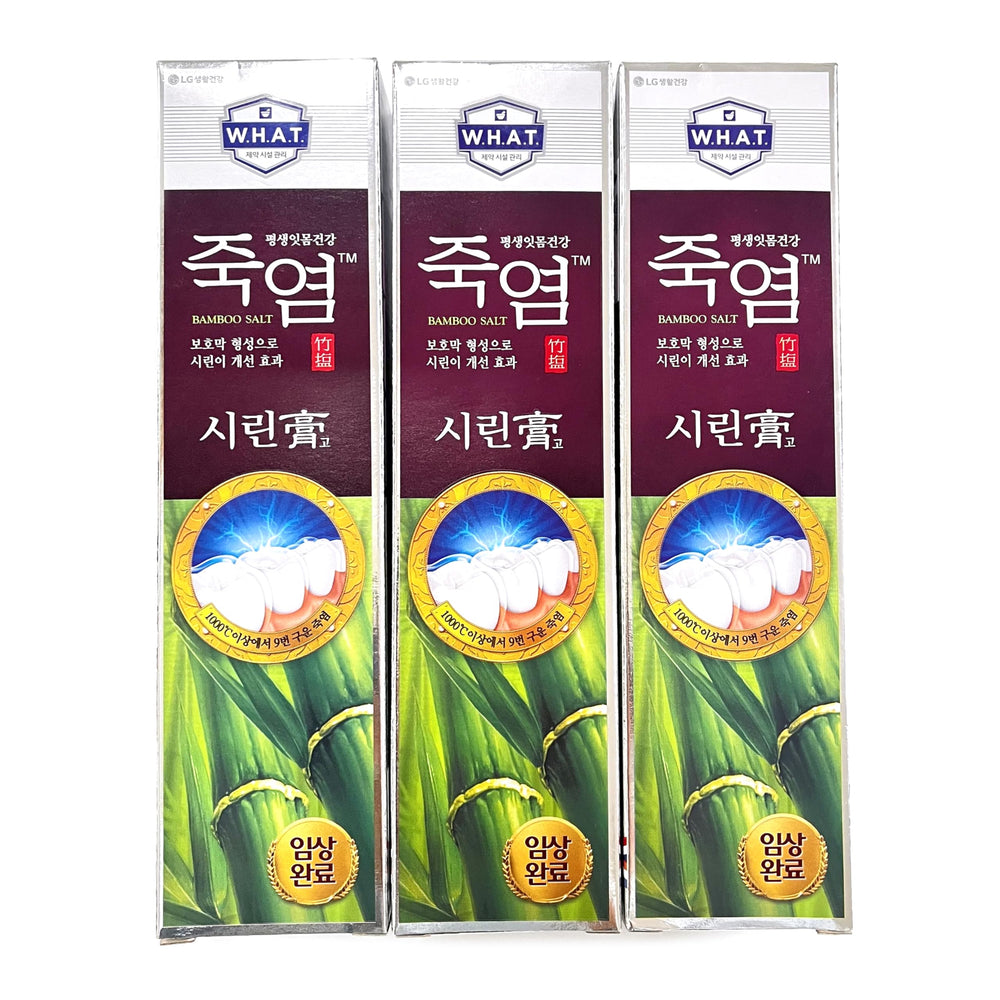 LG Shiringo Bamboo Salt Toothpaste 120g (4.23oz) – 3-count pack, front view