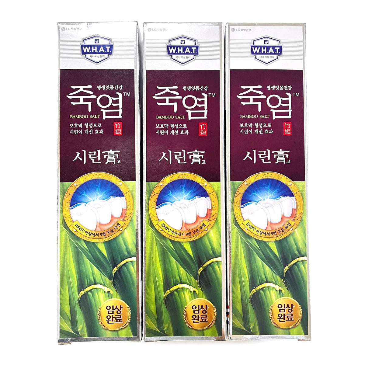 LG Shiringo Bamboo Salt Toothpaste 120g (4.23oz) – 3-count pack, front view