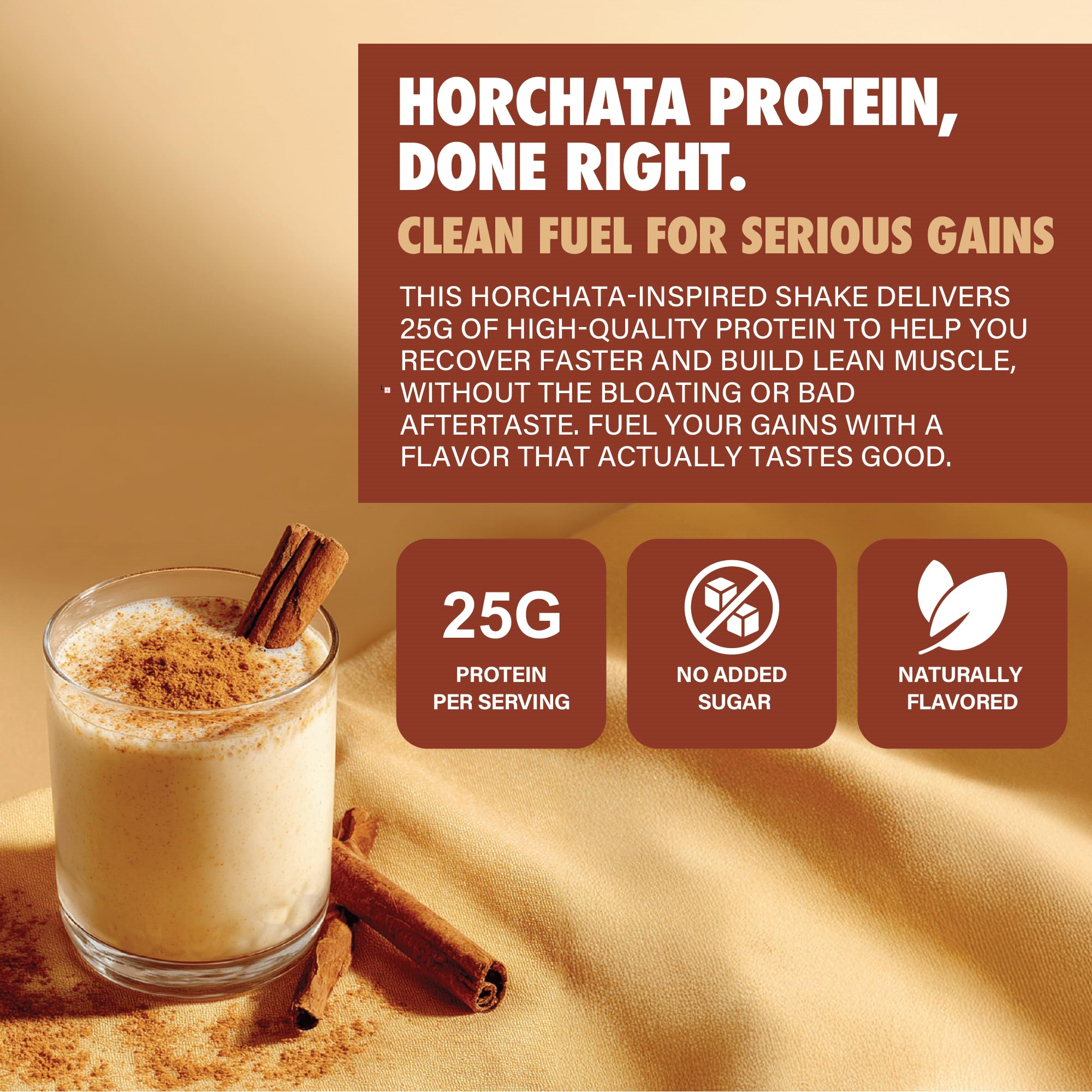 LGXNDS horchata shake being poured illustrates tasty recovery shake.