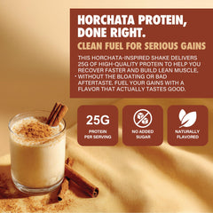 LGXNDS horchata shake being poured illustrates tasty recovery shake.