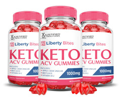 Three-pack Liberty Bites Keto ACV Gummies bottle