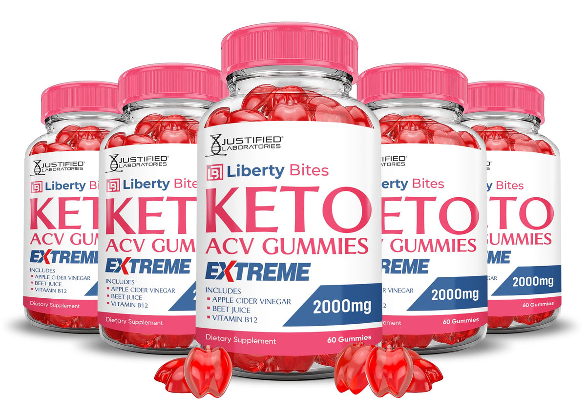 Liberty Bites Keto ACV Gummies Extreme 2000mg – 5 Pack, front view