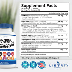 All-in-1 Sea Moss capsules with Ashwagandha and Turmeric