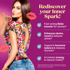 Close-up of raspberry-flavored Libido Booster for Women Gummies