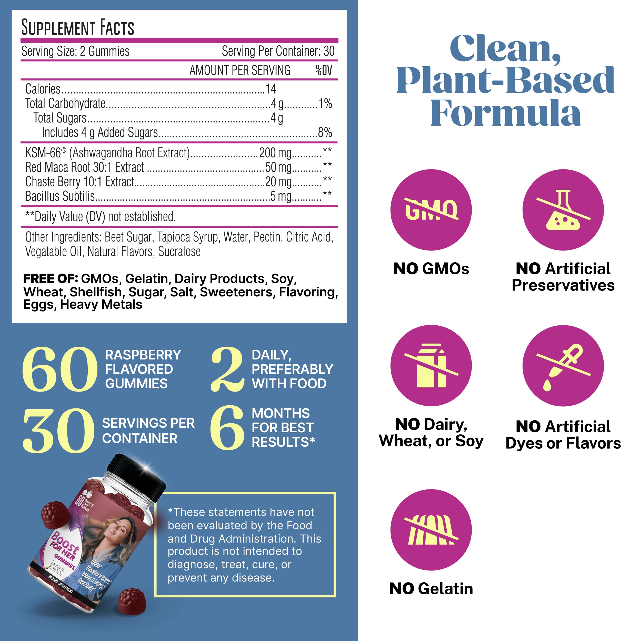 Chasteberry and accompanying herbal ingredients for women's libido support