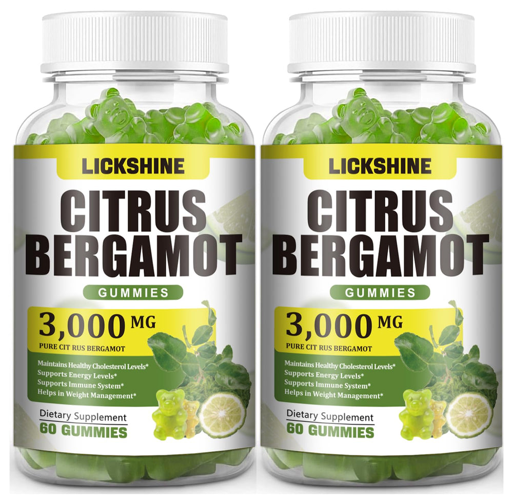 Lickshine 2-pack 3000mg Citrus Bergamot Gummies bottle and packaging