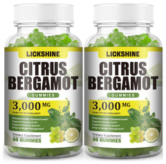 Lickshine 2-pack 3000mg Citrus Bergamot Gummies bottle and packaging