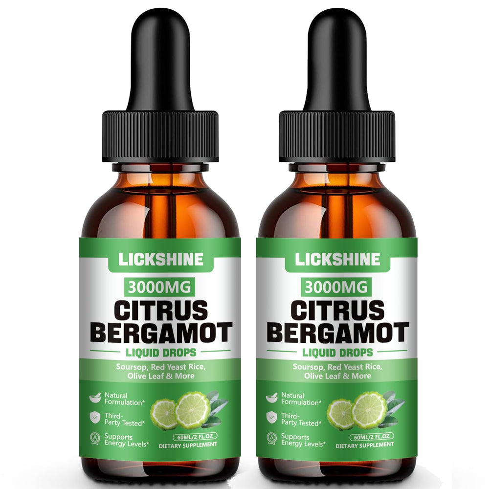 Lickshine 2-pack 3000mg Citrus Bergamot Liquid Drops front view in 4oz bottle