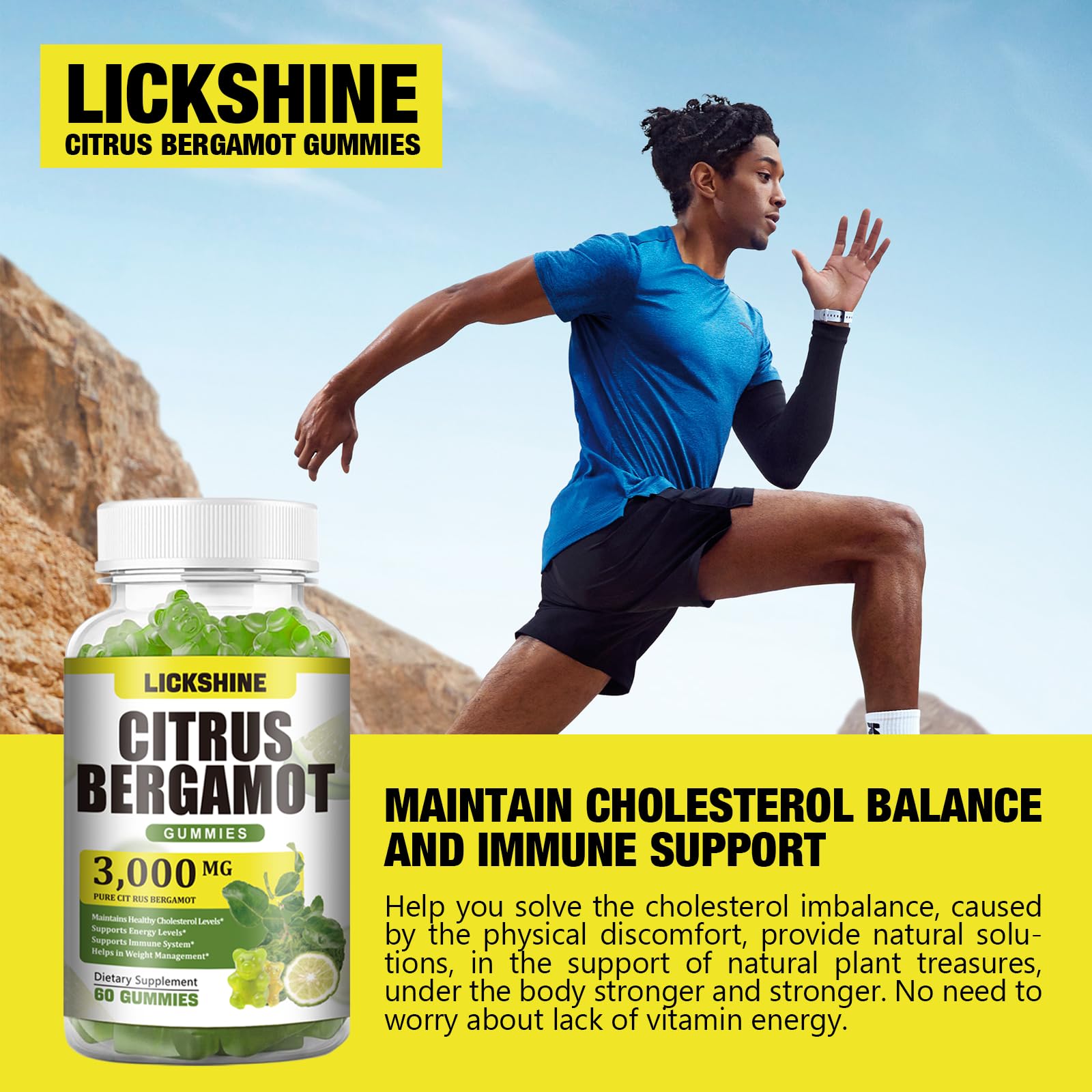 Sugar-free vegan lime flavor gummies from Lickshine