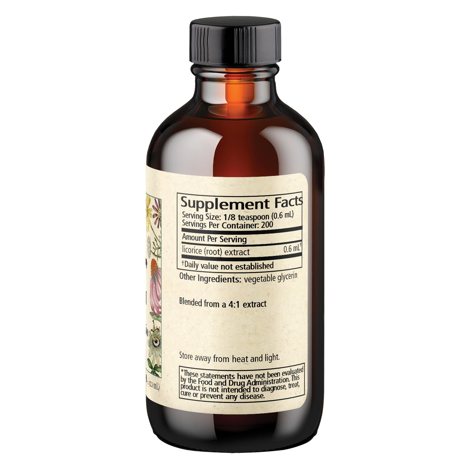 Licorice botanical syrup imagery for digestive support
