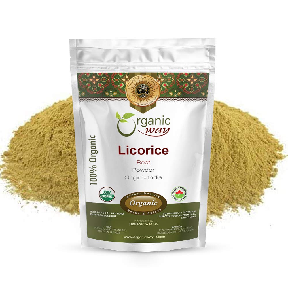 Organic Way Licorice Root Powder 1lb jar top view