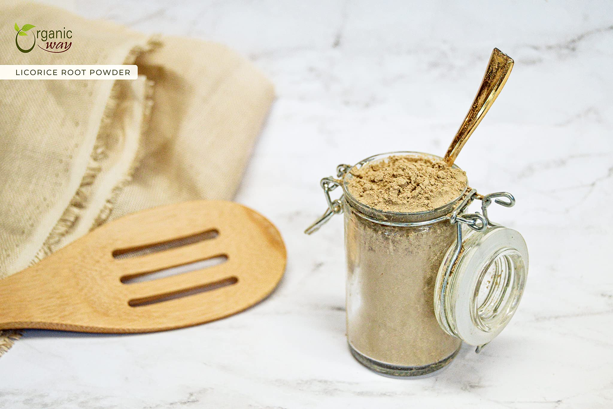 Organic certifications and purity badges for licorice root powder