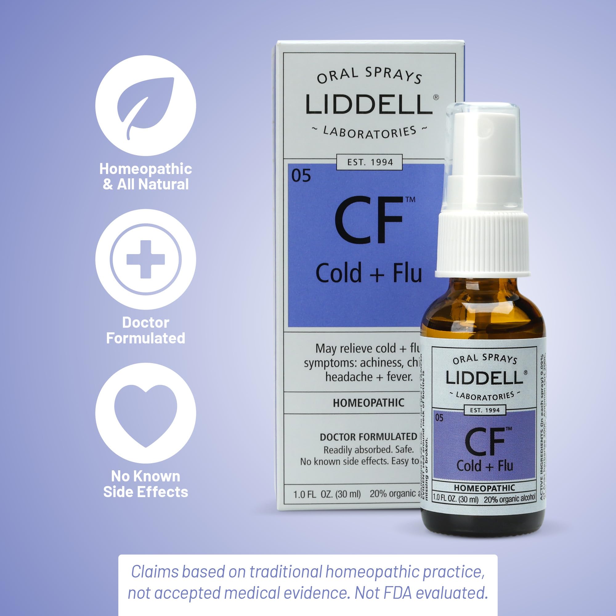 Liddell cold-flu spray at work scene illustrates discreet, convenient symptom support.