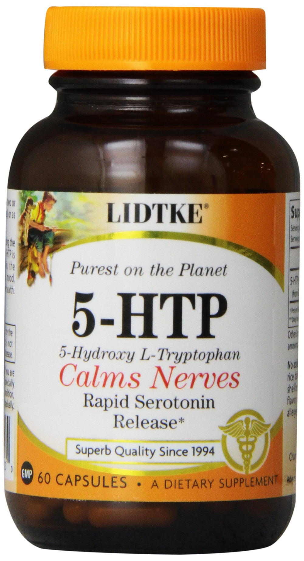 Front view of Lidtke Technologies 5-HTP capsules bottle