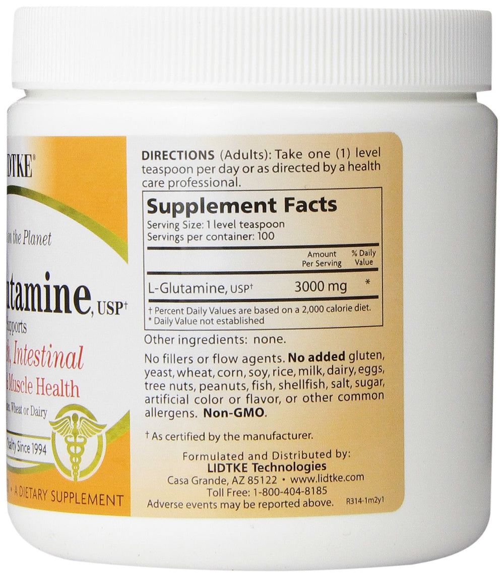 Lidtke L-Glutamine Powder with scoop