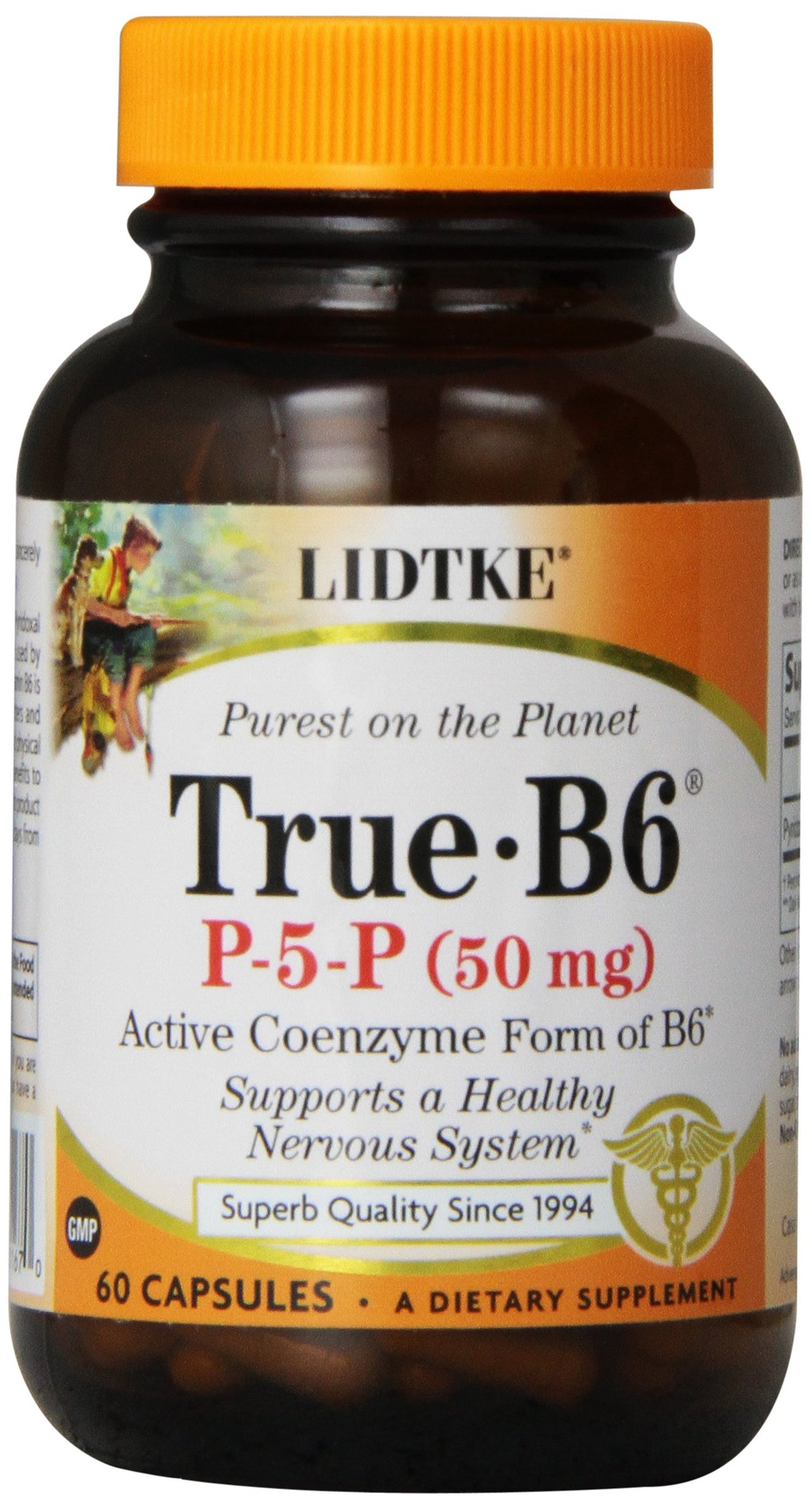 Front view of Lidtke True B6 Capsules bottle