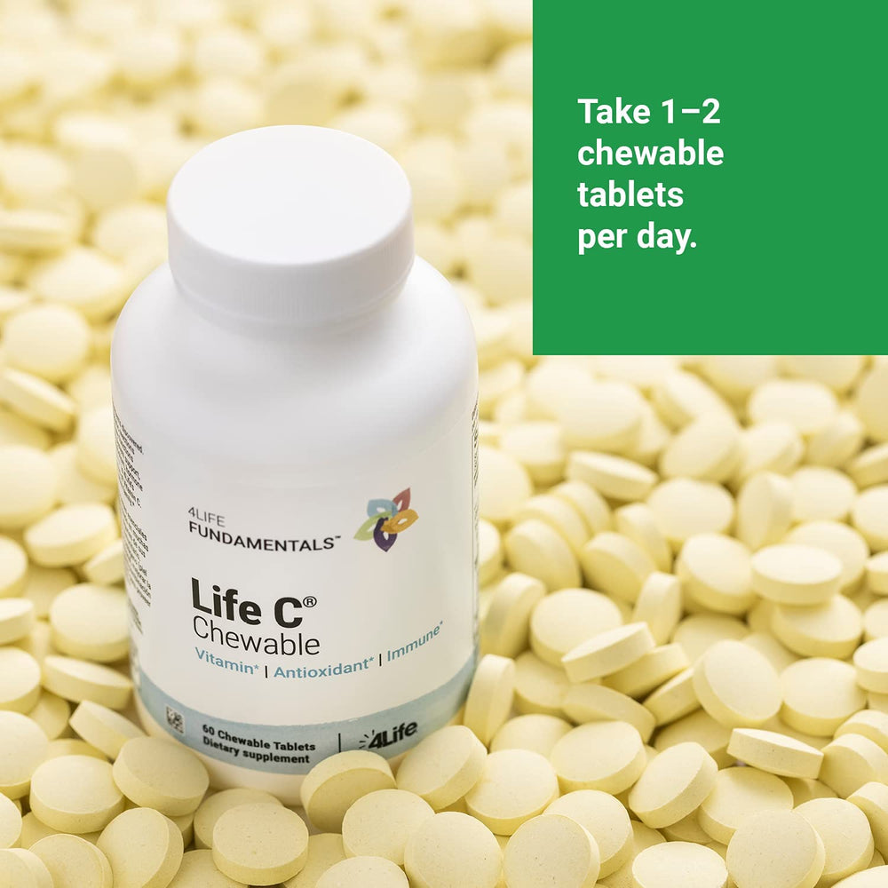 Lifestyle scene with Life C bottle and citrus slices